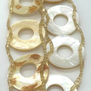 Bundle of 3 Shell Necklaces Longer Length 34" + Bonus Mother of Pearl